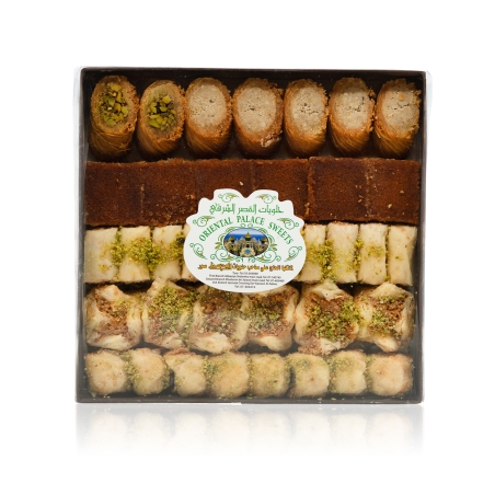 Assortiment de divers baklava libanais, ~1kg, boîte transparente
