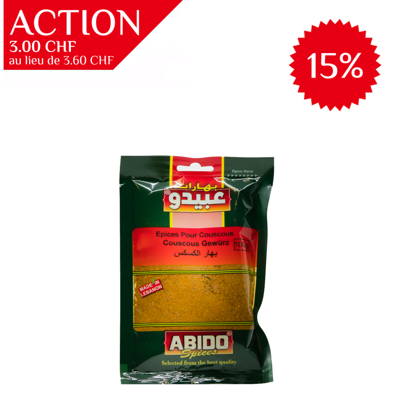 Epices pour couscous, sac 100g, Abido