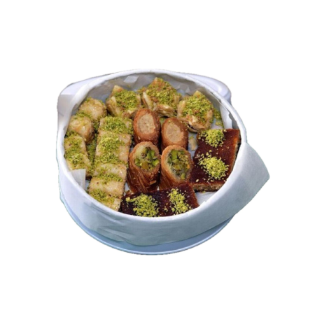 Assortiment de divers baklava libanais, ~900g, boîte en metal