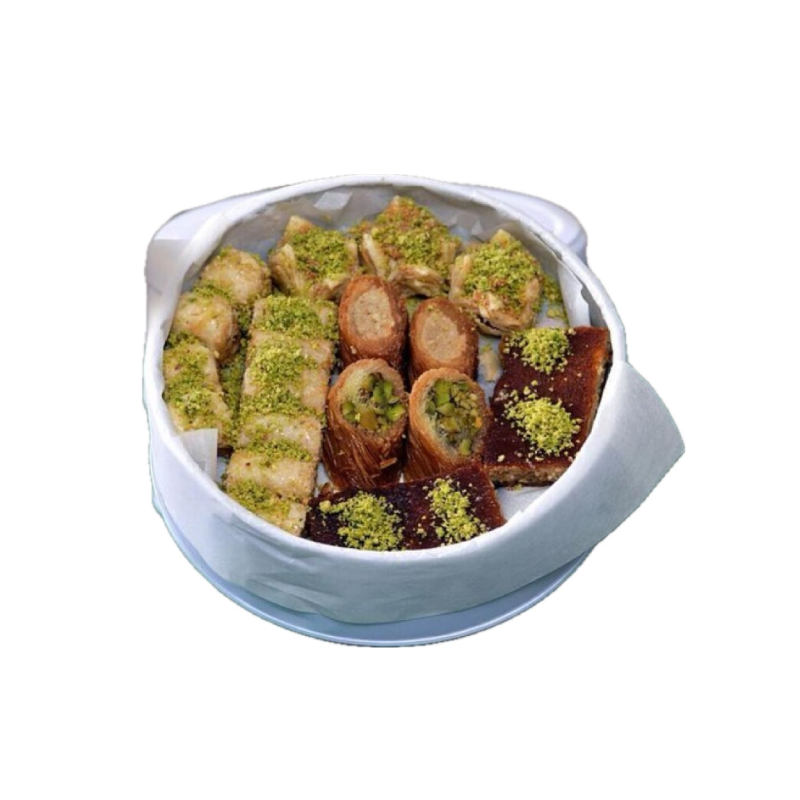 Assortiment de divers baklava libanais, ~900g, boîte en metal