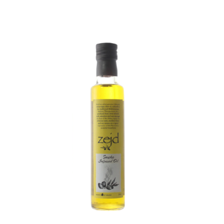 Huile d\'olive extra vièrge infusée à la fumée de bois, 250ml, Zejd