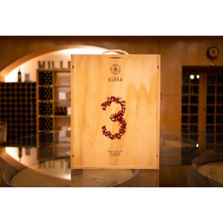 Emballage cadeau, boîte en bois Ksara pour 3 bouteilles