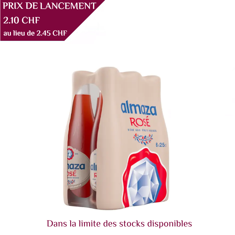 Almaza Rosé, Bière 25cl, 2.7°