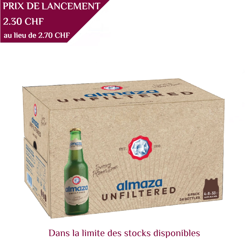 Almaza, Pilsener Beer no filtred, 33 cl, 6.6°